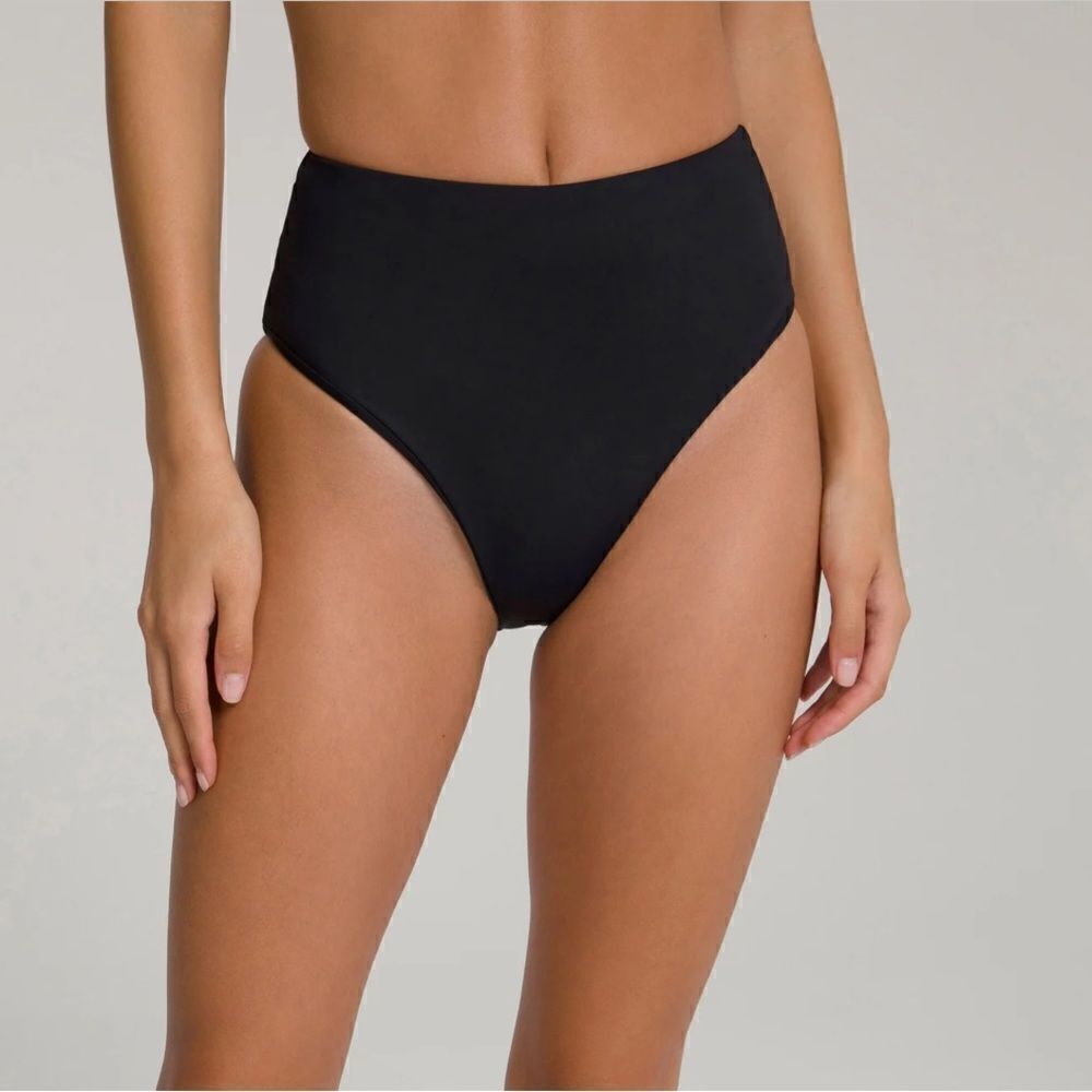 NEW Good American Good Waist Bikini Bottoms in Black 5X